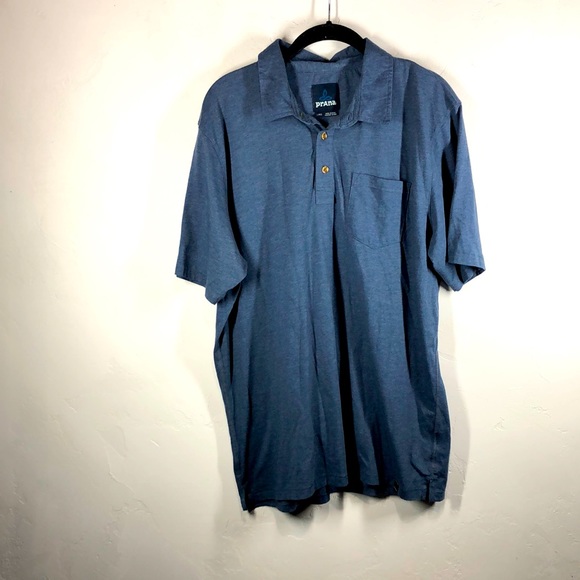 Prana blue organic cotton polo size large - Picture 1 of 10